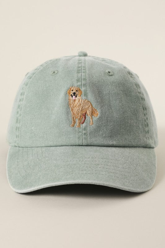 Golden Retriever Embroidered Denim Baseball Cap