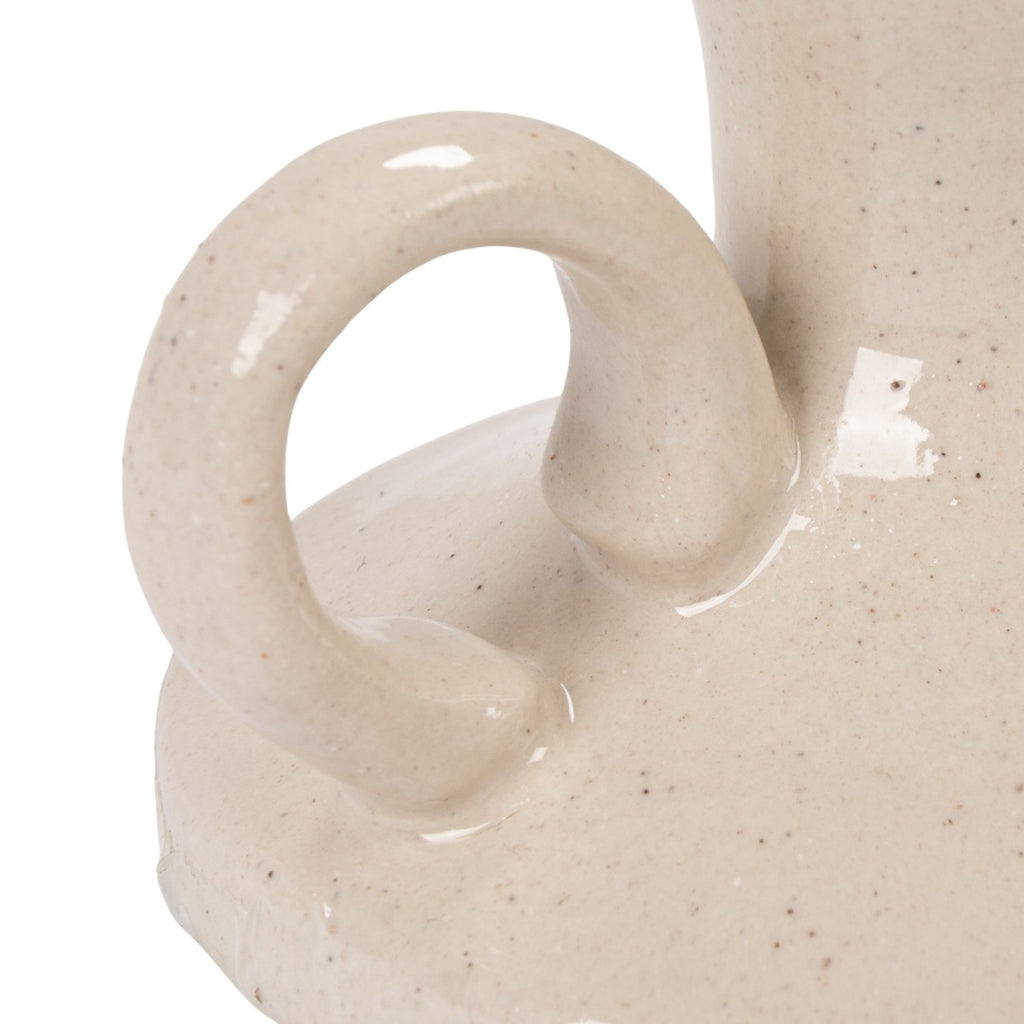 Stoneware Chamberstick, Cream Color
