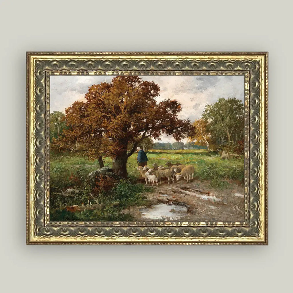 Shepherd with Flock Print 7" x 5"
