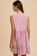 Vertical Striped Front Bow Detail Minidress