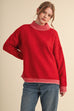 Striped mock neck sweater