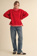 Striped mock neck sweater