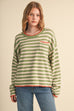 Contrast Triangle Stitch Striped Sweater