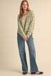 Contrast Triangle Stitch Striped Sweater