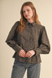 Floral Button Up Top With Lace Trim