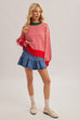 Round Neck Multi Color Striped Sweater Pullover