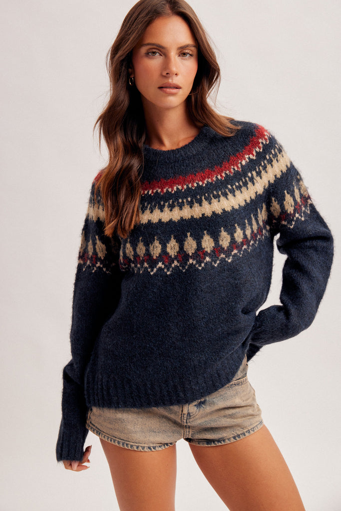 Fair Isle Crew Neck Sweater