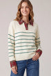 Plaid Collared Striped Sweater