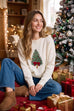 Christmas Tree Embroidery Sweater