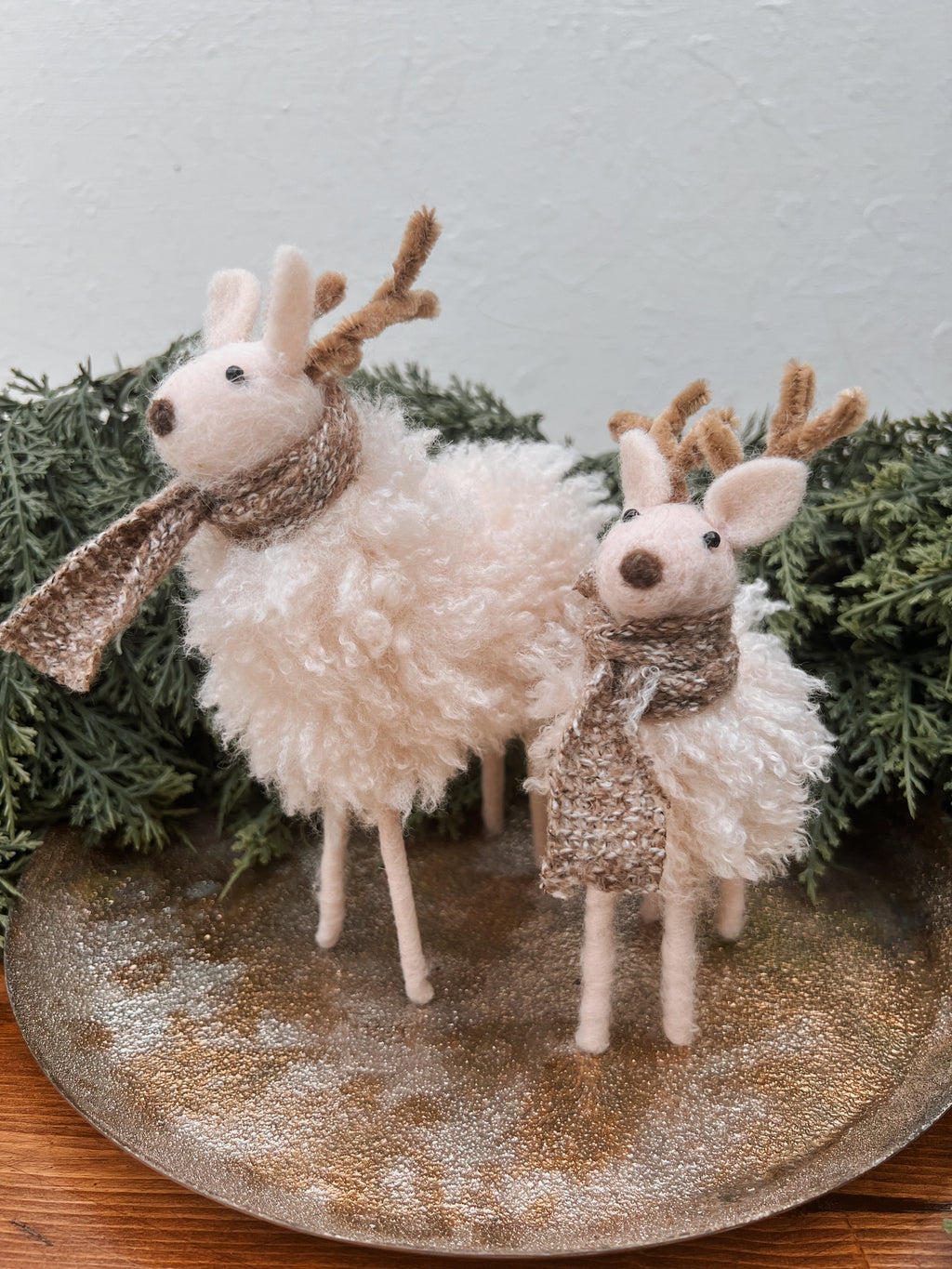 Reindeer with Scarf Small and Large