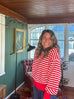 Round Neck Multi Color Striped Sweater Pullover
