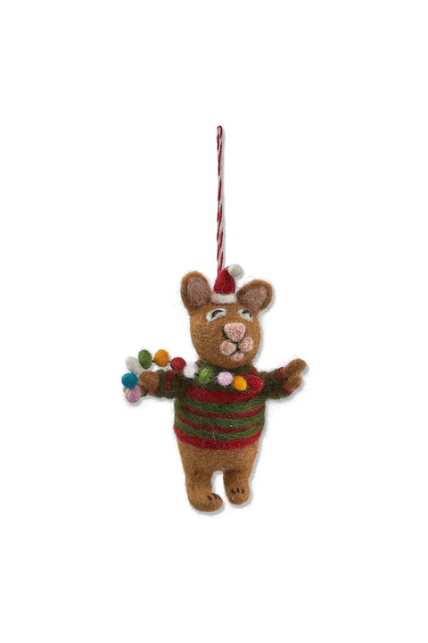 Pom Pom Cat Ornament