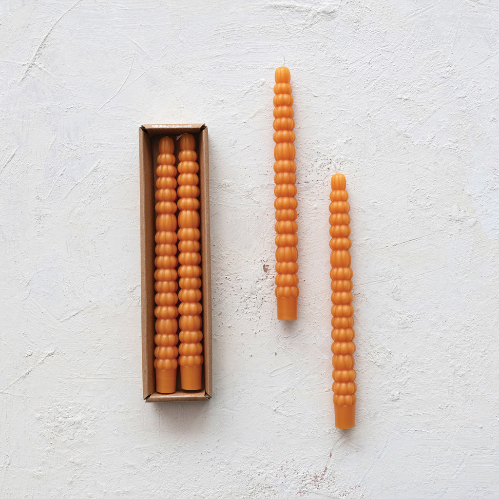 Pumpkin Taper Candles in Box