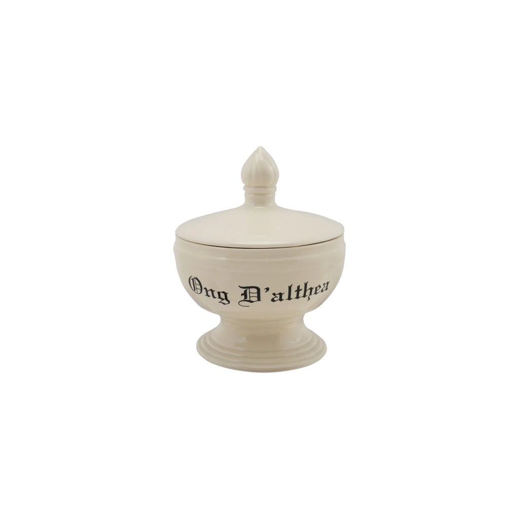 Stoneware Vintage Reproduction Apothecary Canister "Ong D'althea"