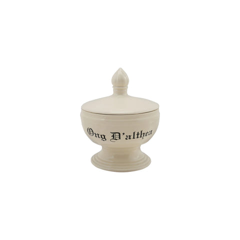 Stoneware Vintage Reproduction Apothecary Canister "Ong D'althea"