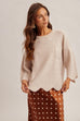 Edge Scalloped Knit Sweater
