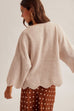 Edge Scalloped Knit Sweater