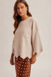 Edge Scalloped Knit Sweater