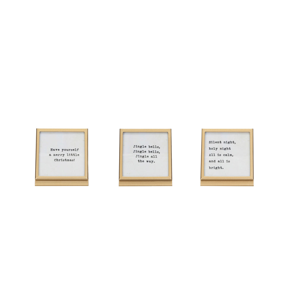 3" Square Metal & Glass Frame w/ Easel