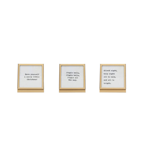 3" Square Metal & Glass Frame w/ Easel